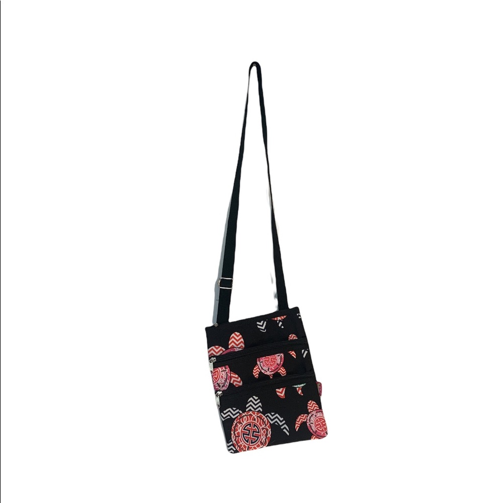 Tribal sea turtle crossbody purse